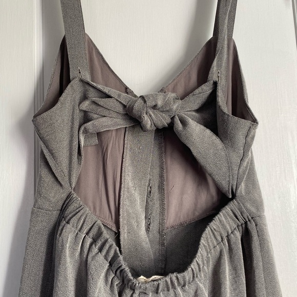 Hem & Thread Pants Jumpsuit Front Buttons Tie Back, Wide Leg Size: Small - Picture 6 of 15